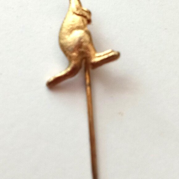 Golden Kangaroo Australia Down Under Pin Antique Pinback Retro Vintage backpack - Picture 13 of 16